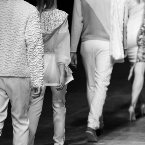 Fashion Week catwalk runway show themed photo.