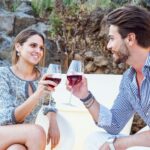 Couple dating in outdoor place, romantic couple in love dating