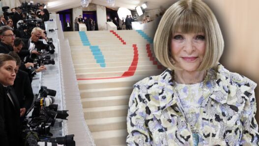 Anna Wintour in signature bob and sunglasses, holding Vogue magazine—symbolizing her dual role as editor and unspoken fashion regulator.
