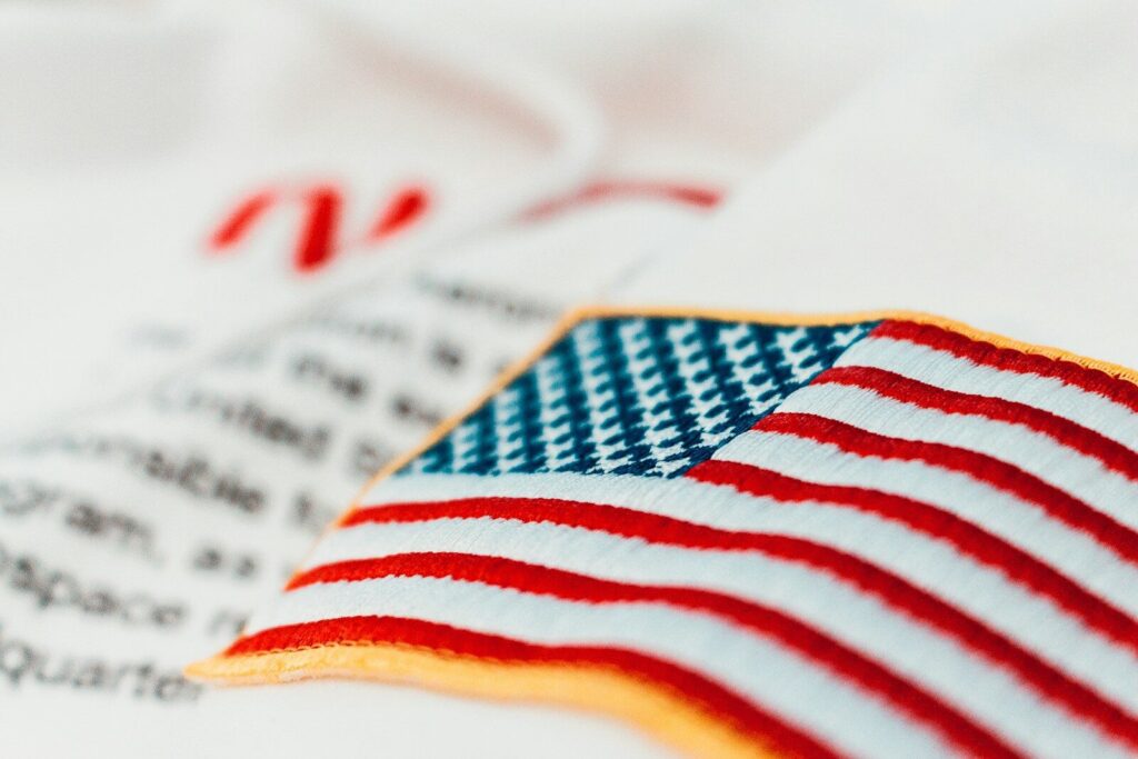 United States of America flag embroidery