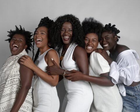 a group of people posing for a photo