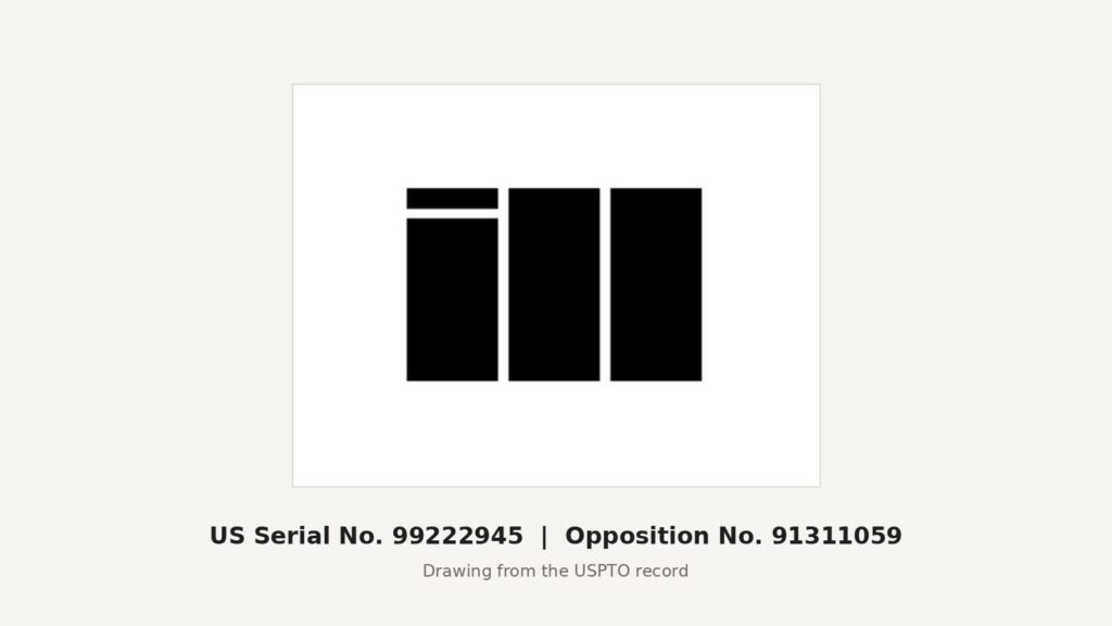 Infinite Machine logo of three vertical rectangles opposed by adidas, from US application Serial No. 99222945