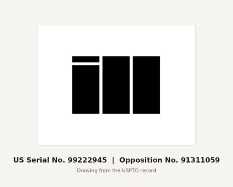 Infinite Machine logo of three vertical rectangles opposed by adidas, from US application Serial No. 99222945