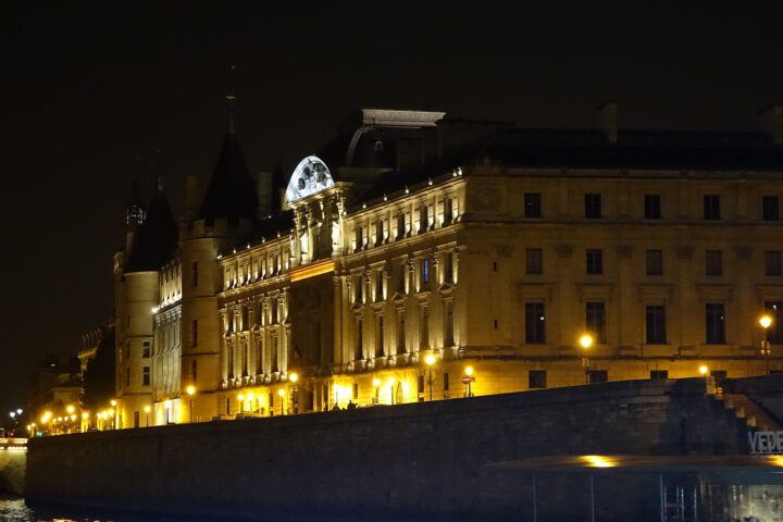 The Cour de cassation in Paris at night