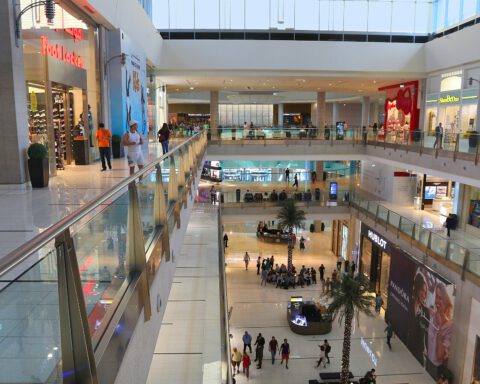 Shoppers inside The Dubai Mall